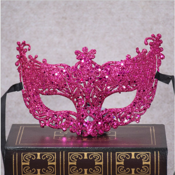 Venedig Sexig Golden Fox Mask Masquerade Dance Mask rosa röd