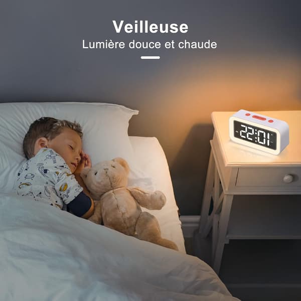 LED digital klokke med justerbar nattlys slumrefunksjon 2 A