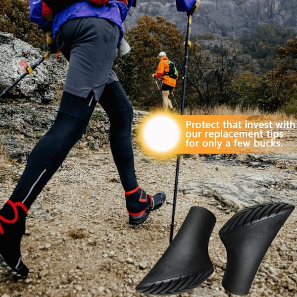 Vandrestavsspidser, gummispidser til vandrestave, trekkingstave, 6 stk., udskiftningsbeskyttere, støvlespidser, gummifødder