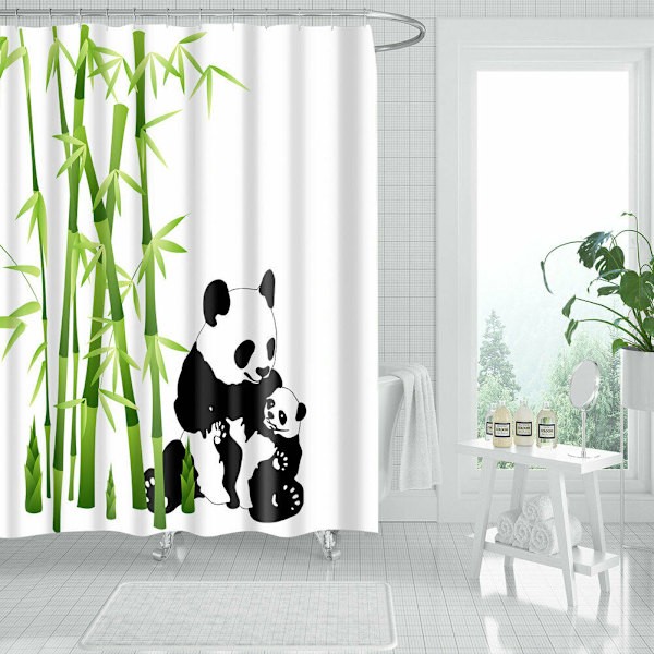 1 st Panda Bambu Tyg Duschdraperi Tyg Badrumsdekor, 180*