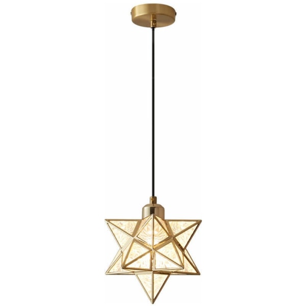 Moderne Mährische Stern Kronleuchter Transparente Hängende Sternlampe (Gold)