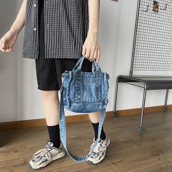 Kvinder Denim Håndtaske Skulder Dame Crossbody Taske Tote Messenger Satchel Pung, 1 stk