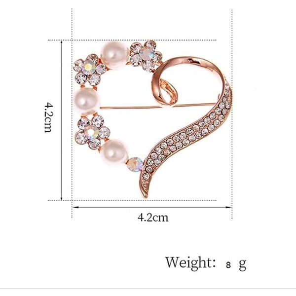 Högkvalitativa broscher, diamantprydd corsage, mors dag kläder, kärleks hjärta brosch