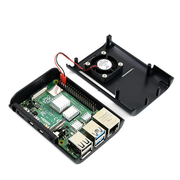 Raspberry Pi 4-fodral, Raspberry Pi-fodral med kylfläkt, Raspberr