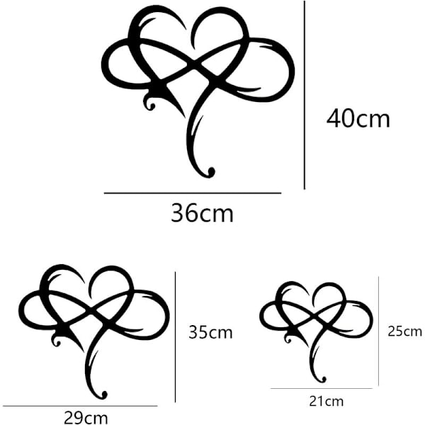Infinity hjärta stål väggkonst, metall väggdekor, Infinity Heart Met
