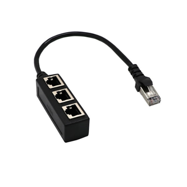 Ethernet Rj45 Splitter-kabel, Ethernet LAN-netværksforlængerkabeladapter Rj45 han til 3 hun Splitter til Super Cat5 Cat5E Cat6 Cat7 LAN Ethernet-stikadapter