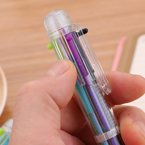 Multicolor Pen Sæt - Klikbar kuglepen med 6 farver - Regn