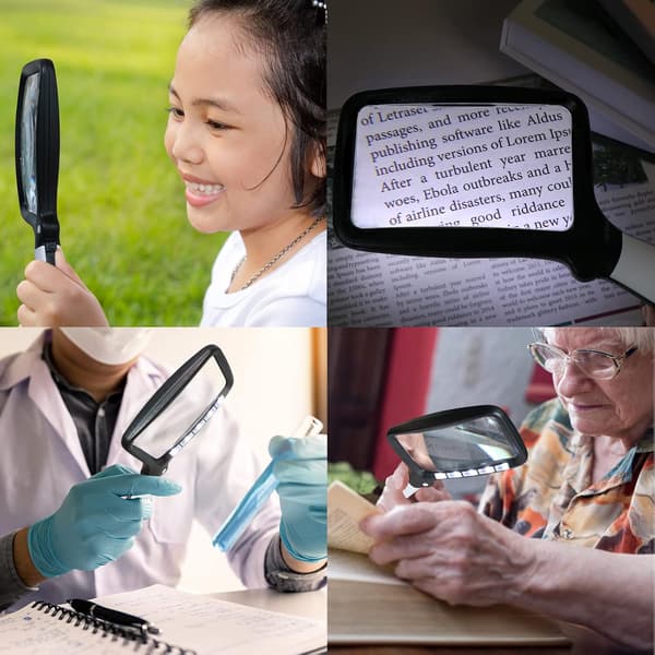 Lighted Reading Magnifier, 3X Large Illuminated Magnifying Glasse