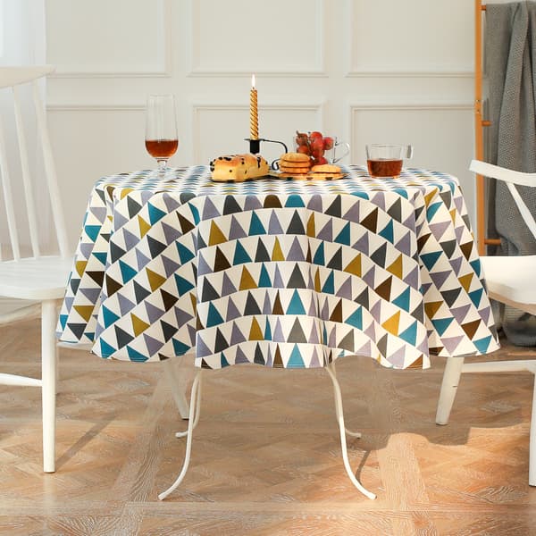 Rund bordsduk 140cm Bomull och linnetyg Enkel Twill Bordsduk
