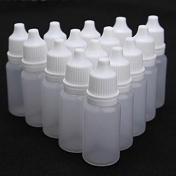 15pcs 10ml Volume White Plastic Empty Squeezable Bottles Eye Liquid Container Dropper