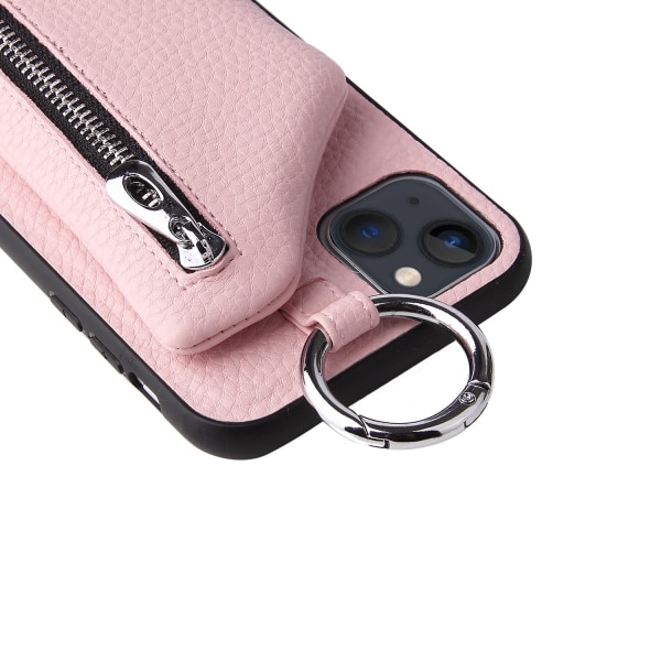 Lommebokveske iPhone 13-etui, iPhone 13-etui, rosa