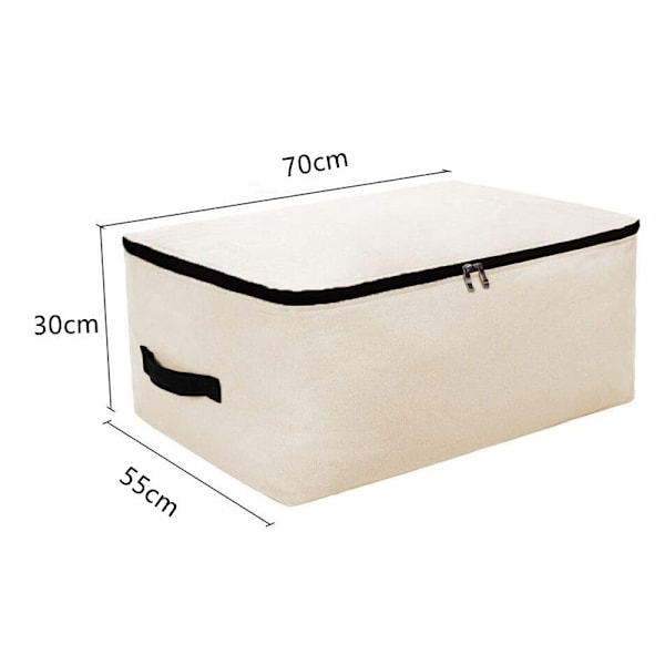 Pakke med 2, Pustende Myk Oppbevaringspose med Håndtak, Beige (70*55*30cm)