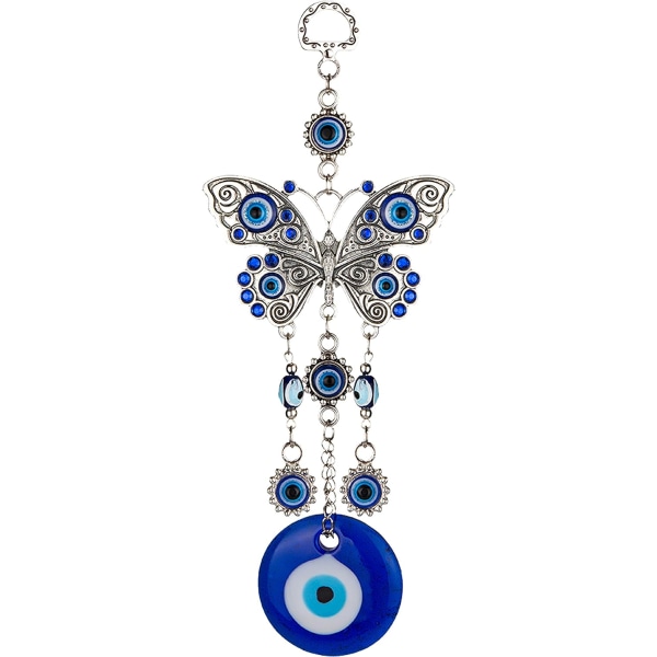 Blue Evil Eye Butterfly 7,65 inches vedhæng dekoration, Lucky But