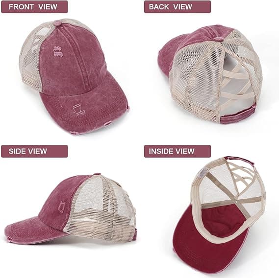 Dame Baseball Cap Ponytail Baseball Hat Sommer Unisex Justerbar