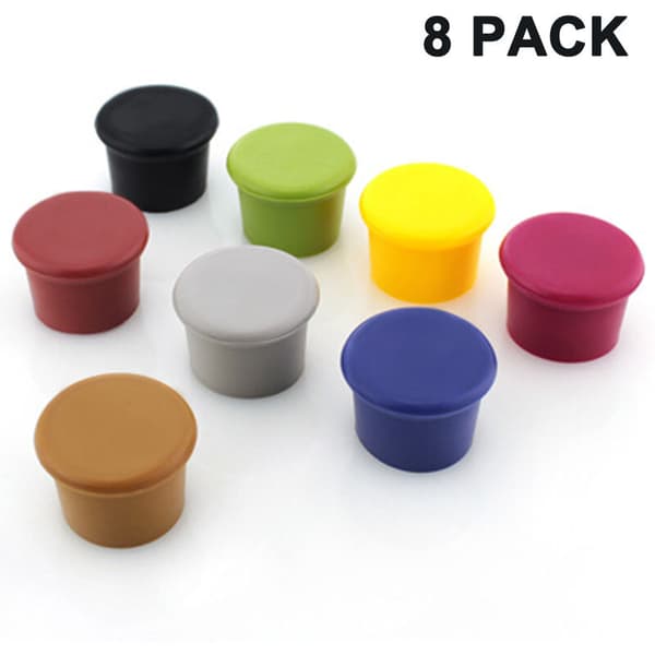 Set med 8 silikonflaskepropper, ølsparer, ølhetter, flaske