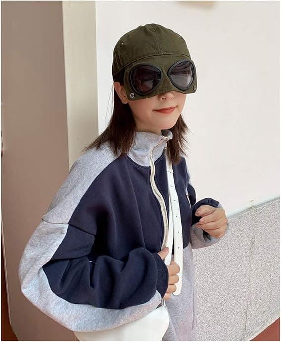 Retro Aviator lue Briller Toppet Cap Solbriller Baseball Cap Hip