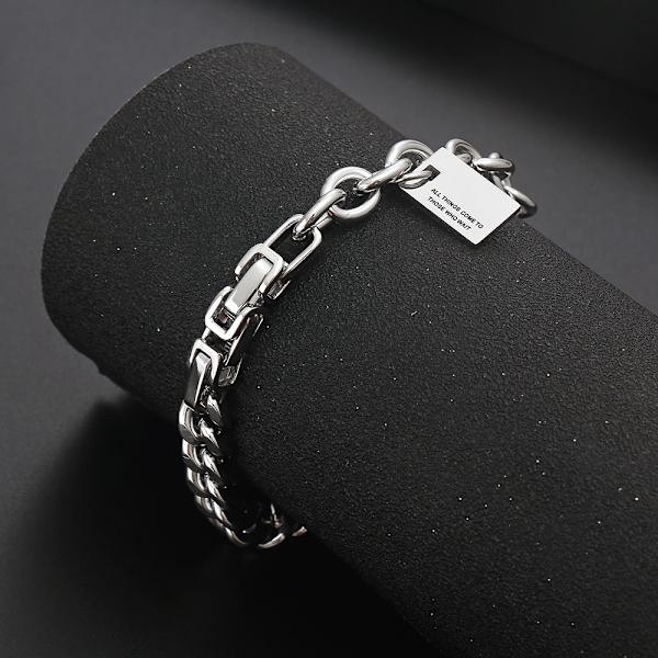 Cool rustfrit chunky tykt stort ledkæde armbånd 19CM+3cm