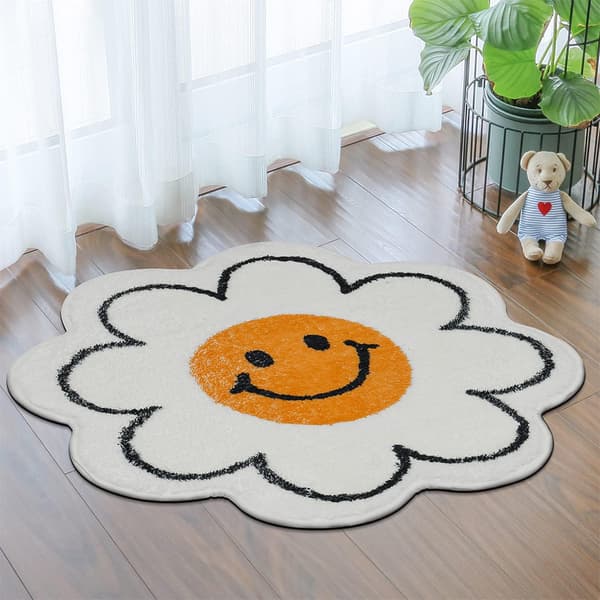 Faux kashmir solros leende matta rund hem vardagsrum soffa c