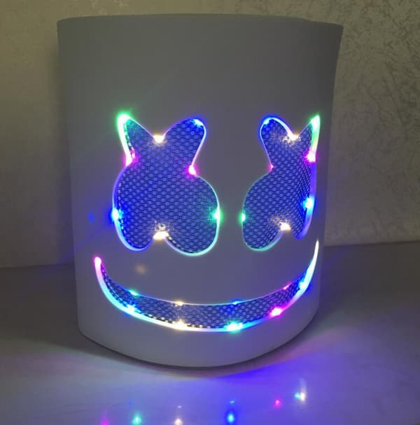 Halloween lysende LED-maske glødende EVA sukkerspinn hodeplagg