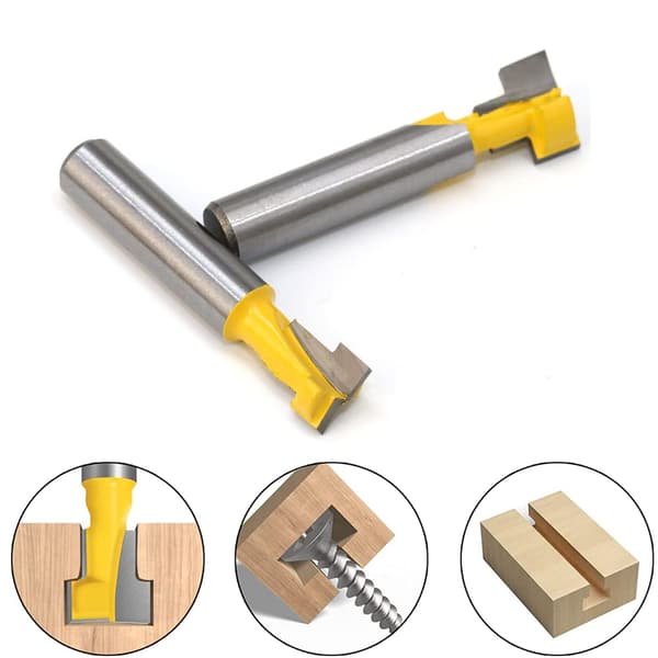 2PCS 8mm Skaft T-Spår Fräs Set Träskärning T-Spår Fräs