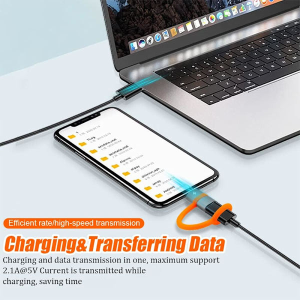 USB-sovitin, 36W nopea lataus ja tiedonsiirto (vain tietokoneilla ja kannettavilla tietokoneilla) yhteensopiva Lightningin kanssa, iPhoneille