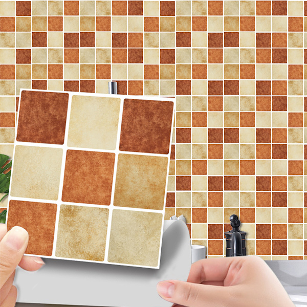 Frostet membran kaffefarget flis mosaikk flis klistremerke DIY dekor