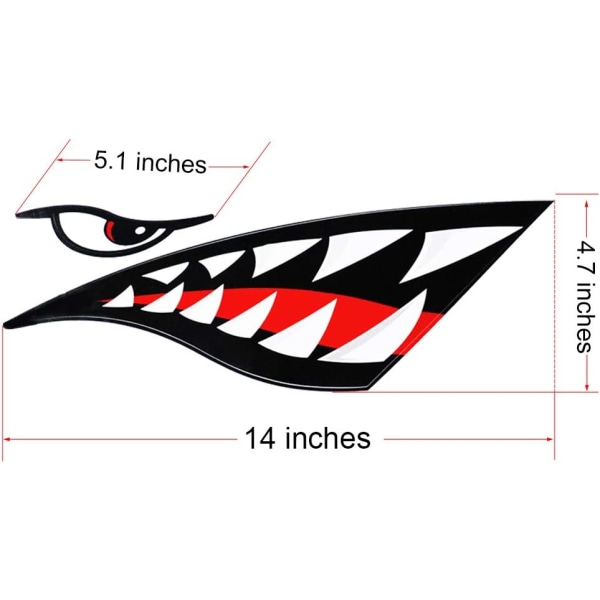 Haj tænder mund mærkater klistermærke kajak båd fiskeri kano grafik