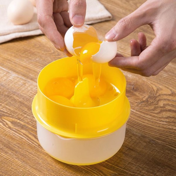 Äggulvita Separator med Plast Silikonhållare Vit Äggulvita Separator Separator Köksredskap