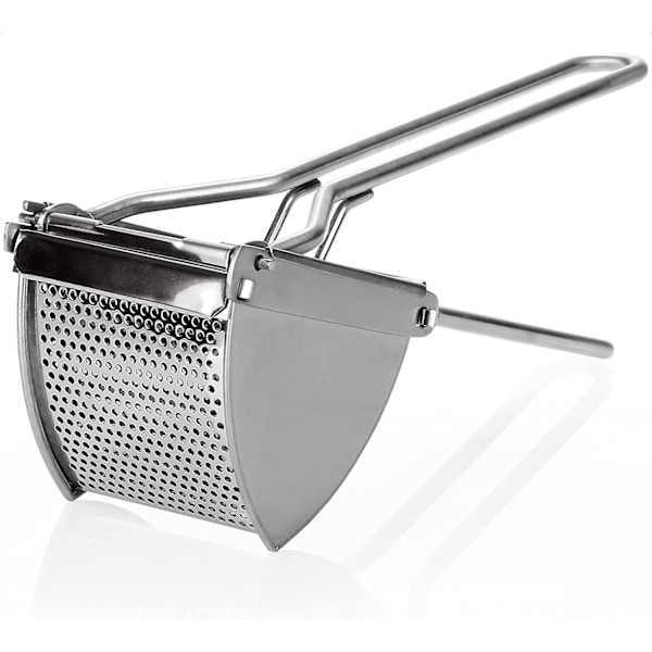 Kartoffelpresser i rustfrit stål, tåler opvaskemaskine - længde 30 cm (rustfrit stål - ergonomisk håndtag)