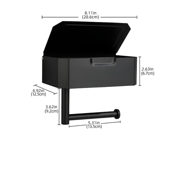 Toiletpapirholder uden boring, sort toiletpapirholder w