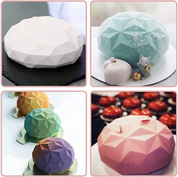Diamant Rund Silikonkakeform Med Dessert Sjokolademousse Spatu