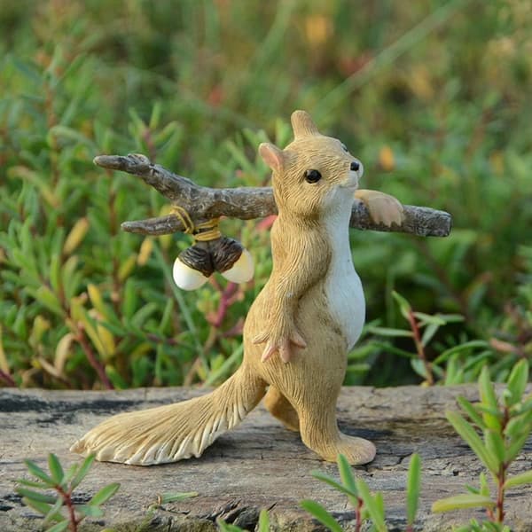 Miniature Fairy Garden Squirrel Figurine - Mighty Squirrel Statue