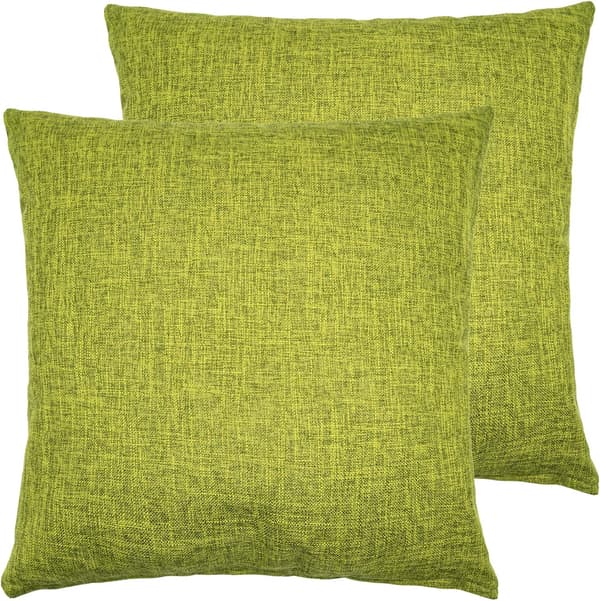 2-pack kuddfodral 55 x 55 cm olivgrön dekorativt linnesoffkuddfodral ofylld lämplig för bil vardagsrum sovrum kontor