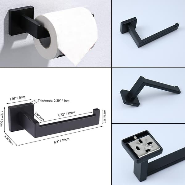 Mat sort toiletpapirholder, rulleholder dispenser