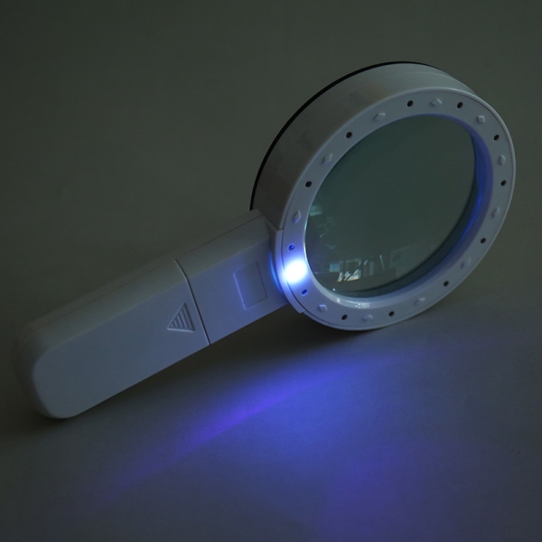 Valaistu luku suurennuslasi, 30x suurennuslasi 12 LED-valolla, kädessä pidettävä suurennuslasi, 221X113X28mm
