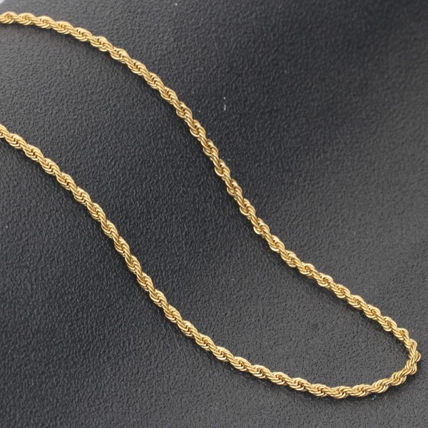 Trendiga 18K guld för män Street HapHop Twist rostfritt stål enkelkedja för män
