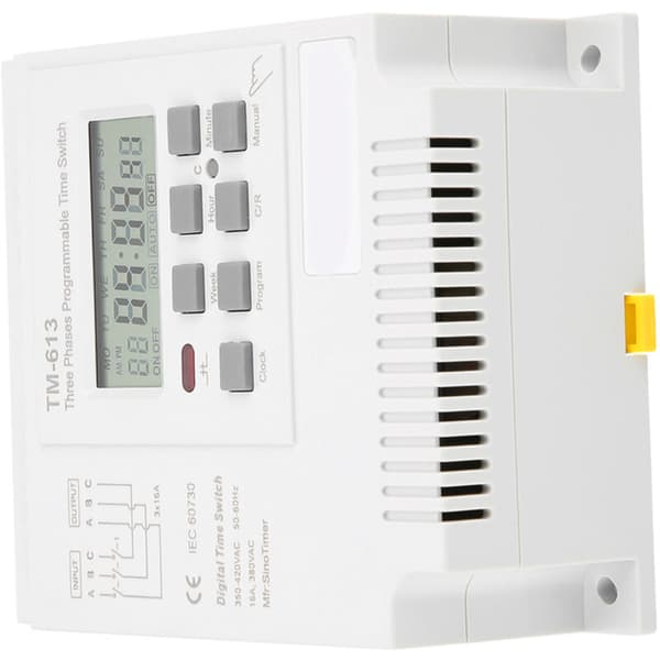 TM-163 380V Trefaset Digital Ukentlig Programmerbar Kontroll Strøm Timer Bryter, Programmerbar Tidsbryter