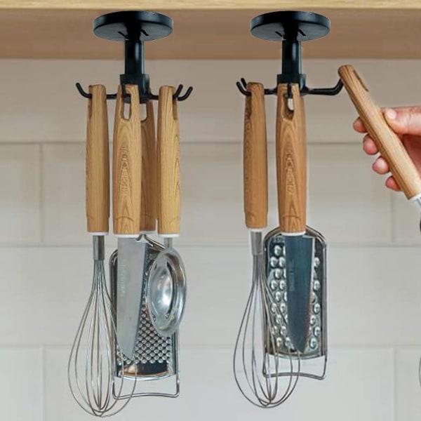 Under Cabinet Utensil Holder Hanger Hook til Køkken og Badeværelse