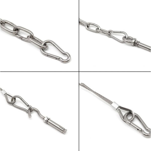 20 stk 304 rustfritt stål karabiner, M5 rustfritt stål karabiner, 50