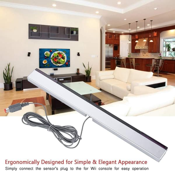 Kablet Infrarød Bevegelsessensor, Wii Konsoll Infrarød Sensor Bar for Wii-konsoller og Wii U-sensor