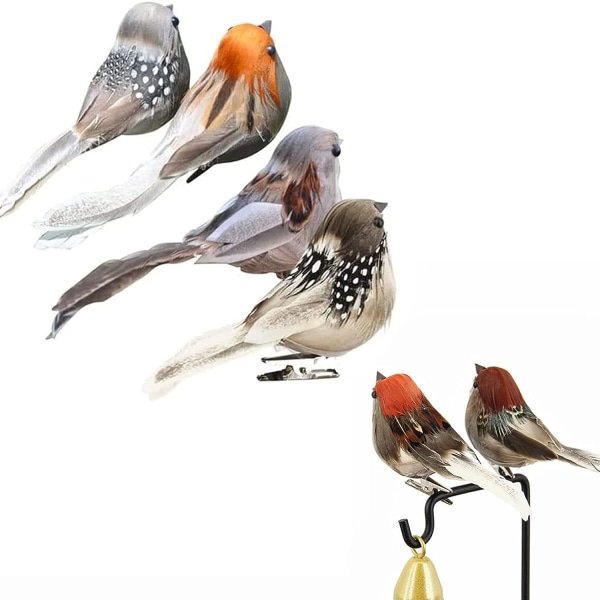 4 delar konstgjorda fåglar, små konstgjorda fåglar konstgjorda skum