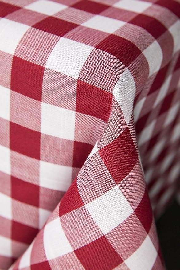 Fashions Gingham Check -pöytäliina, 60 x 60 tuumaa, punainen