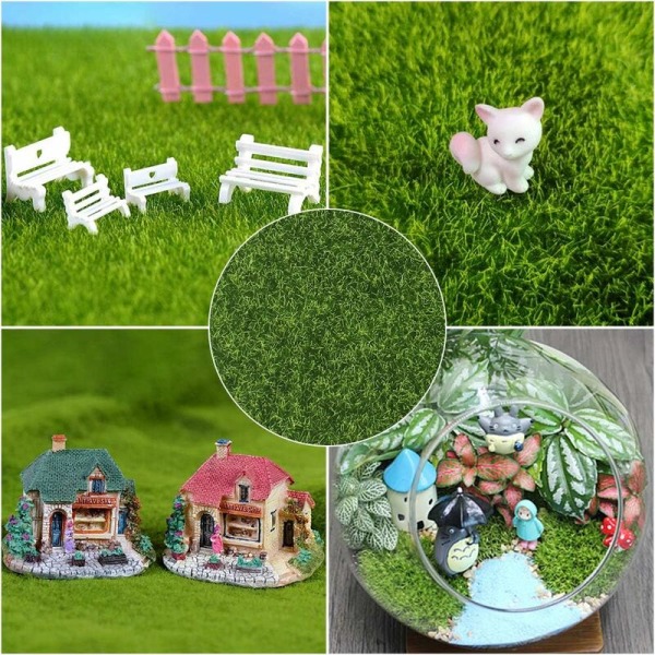 8st Mini konstgräs gräs 15 15 cm, konstgjord syntetisk gräsmatta Miniatyr Do