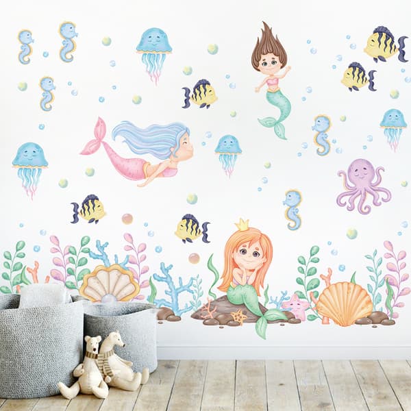 Mermaids-seinäkoristetarra
