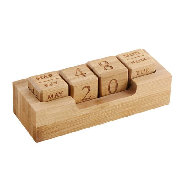 Bambus Evighetskalender, Skrivebords Kalender for Kontor og Skrivebord