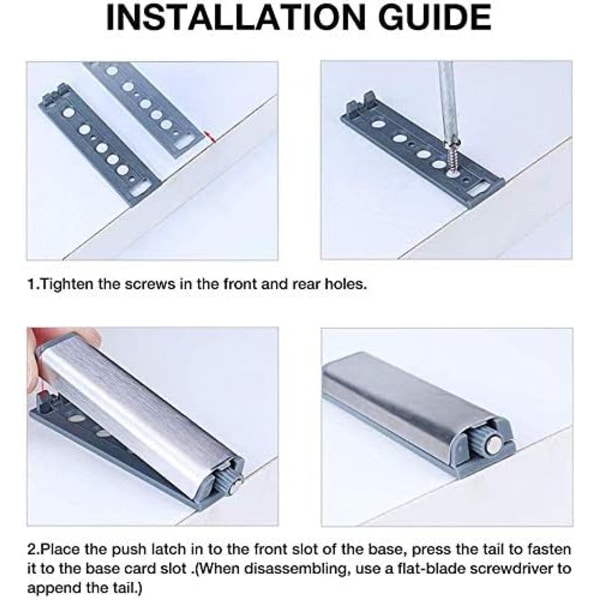 6 kappaletta Push to Open Magnet Cabinet Door - Push Open Magnetic Closet Door Closer for Cabinet System - Buffer Hinge Latch Latches - Metal Magnetic Latch