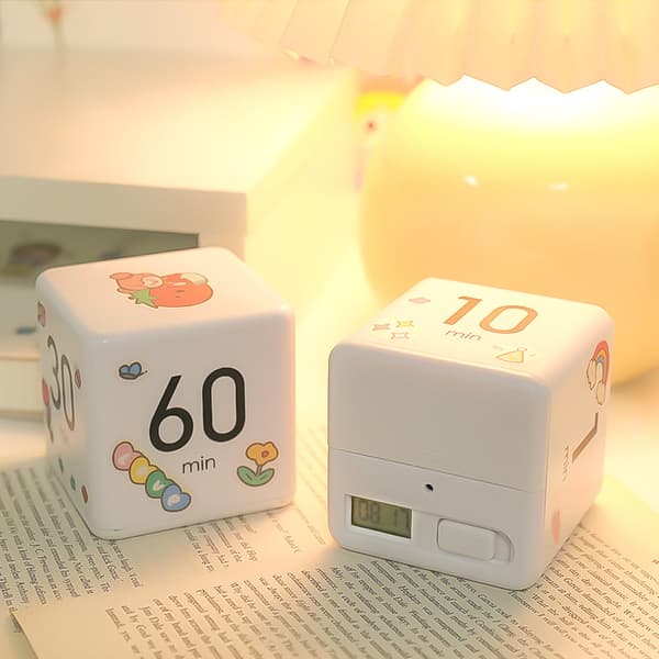 2 stk. terningtimer med tyngdekraftsensor, flip-timer, minutt