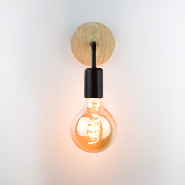 Retro vegglampe 1 pakke, trevegglampe, vintage metallvegglampe