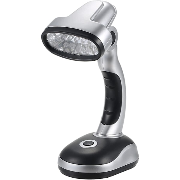 Bordlampe 12 LED bærbar skrivebordslampe bordlampe 3 * AA batterier