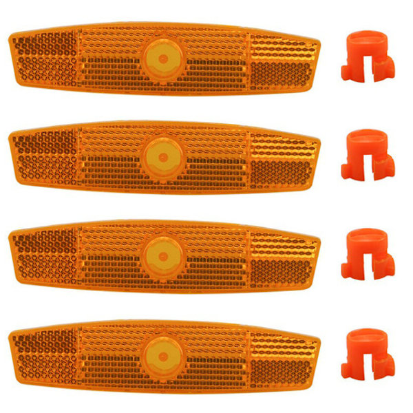 4 kpl Heijastimia, Pyörän Heijastin, Oranssit Pyörän Polkimien Heijastimet, Pyörän Vanteen Heijastin, Parantaa Liikenneturvallisuutta, Sopii Useimpiin Pyöriin, 11,5 * 3 cm